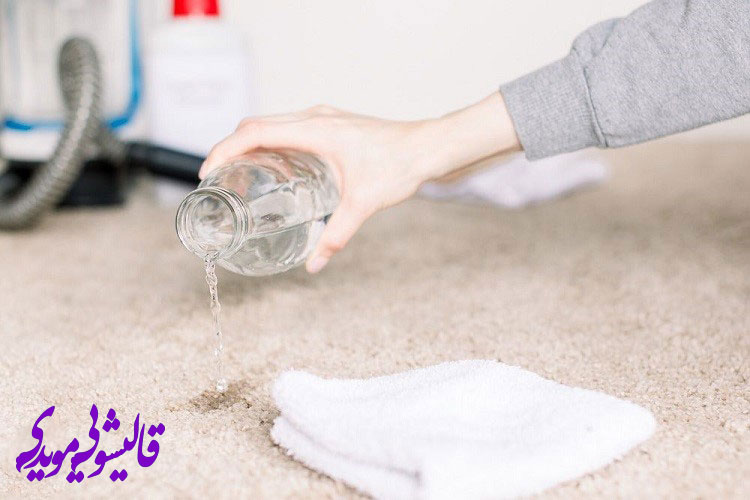 از بین بردن قهوه روی فرش با آب و مواد شوینده
